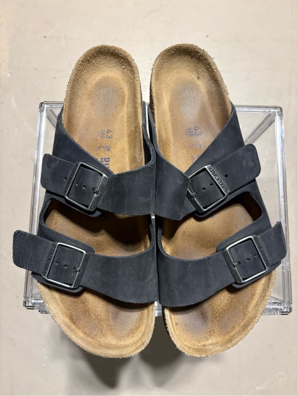 Birkenstock Mens Black Arizona Two-Strap Sandals